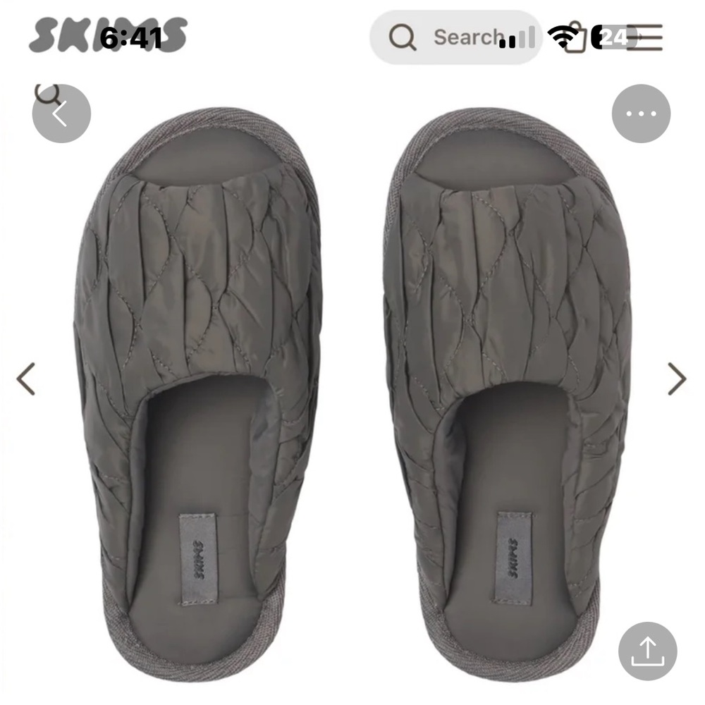 SKIMS quilted slippers (new)